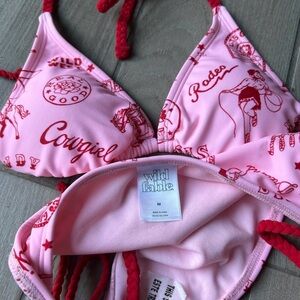 NWOT! Wild Fable Pink and Red Cowgirl Bikini Top